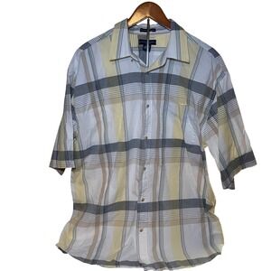 Ivy Crew Classics Mens XL Short Sleeve Plaid Button Down Shirt Wrinkle Resistant
